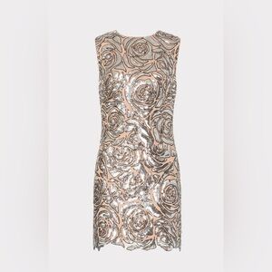 MILLY ' Ivette Rose Sequins Shift Mini Dress